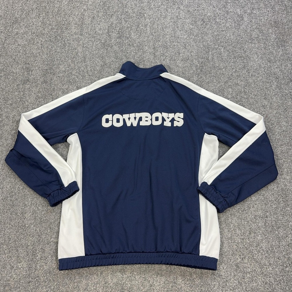Dallas Cowboys Jacket Mens Large Blue NFL Football Track Full Zip NFL Warmup